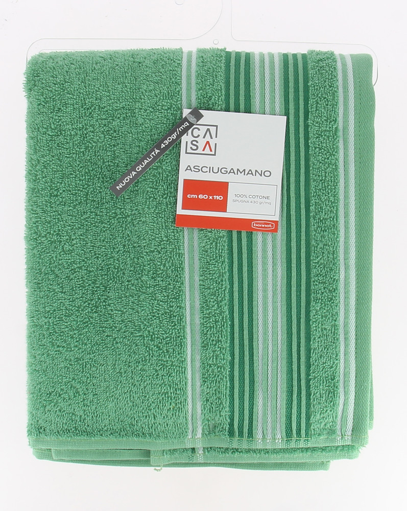 Asciugamano Spugna Bordo Jacquard Cm60x110 Verde Casa - Foto 1