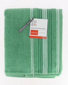 Asciugamano Spugna Bordo Jacquard Cm60x110 Verde Casa - Foto 1