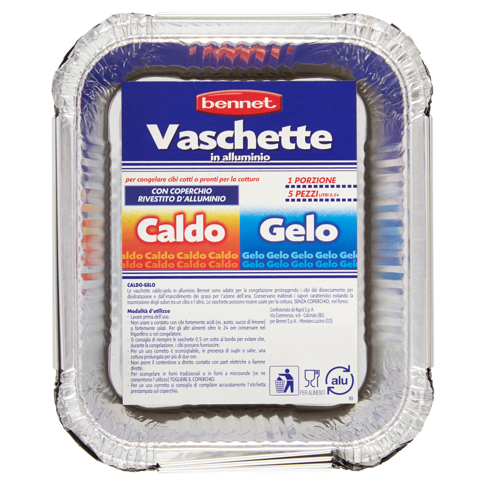 5 Vassoi Alluminio Caldo Gelo 1 Porzione Bennet - Foto 1