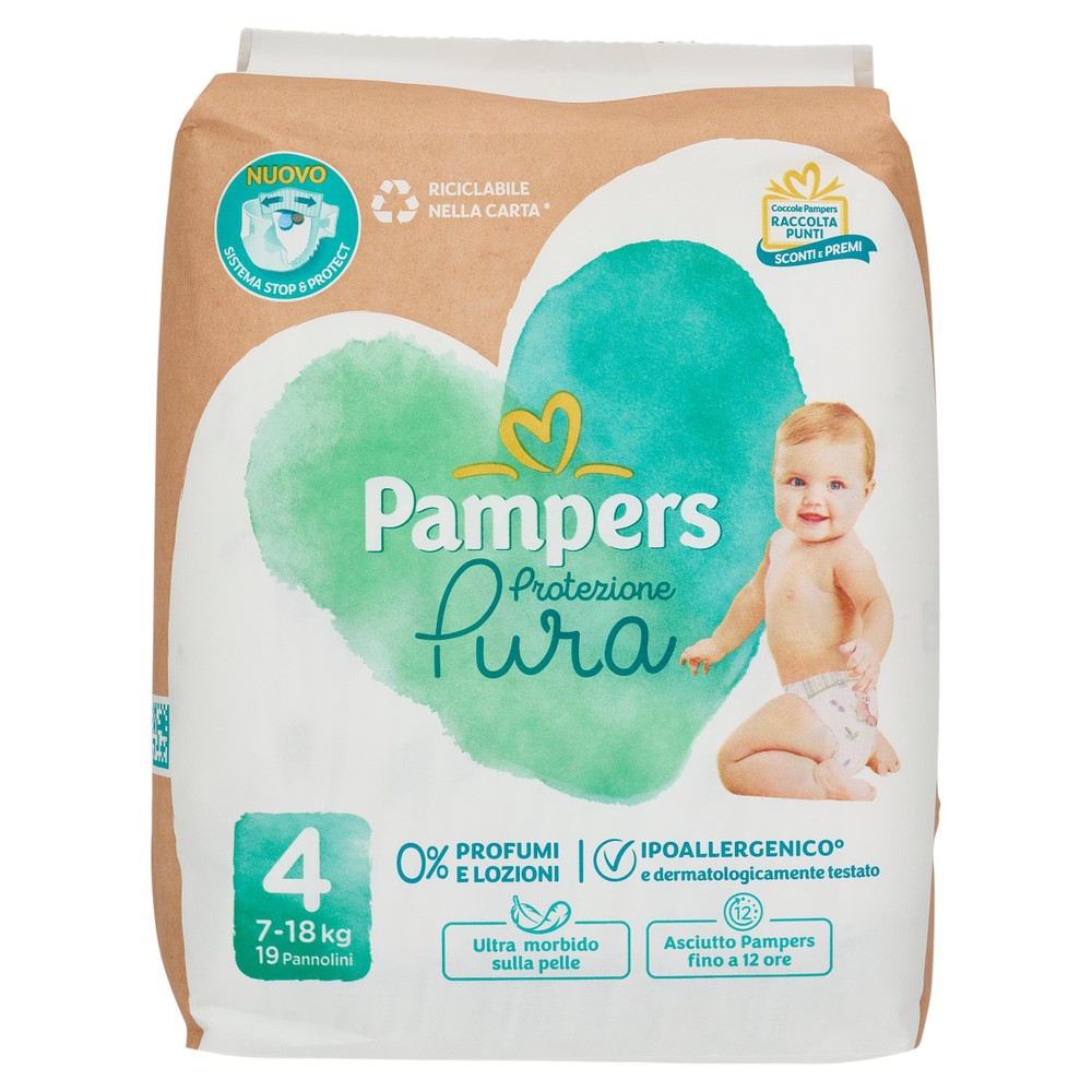 Pannolini Protezione Pura, Taglia 4 Maxi (7-18 Kg) Pampers - Foto 1