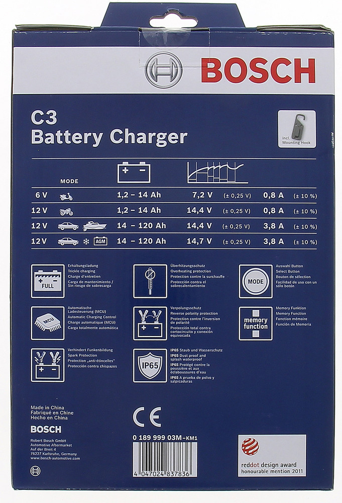 Caricabatterie E Mantenitore Di Carica Automatico C3 12v Bosch - Foto 2