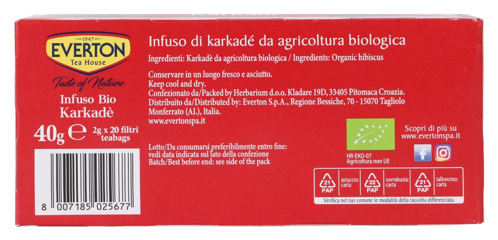 Infuso Karkade' Bio Everton, Conf.20 Filtri - Foto 3