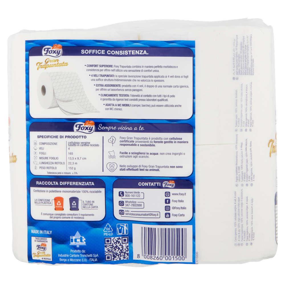 Carta Igienica Gran Trapuntata 4 Veli Foxi - Foto 3