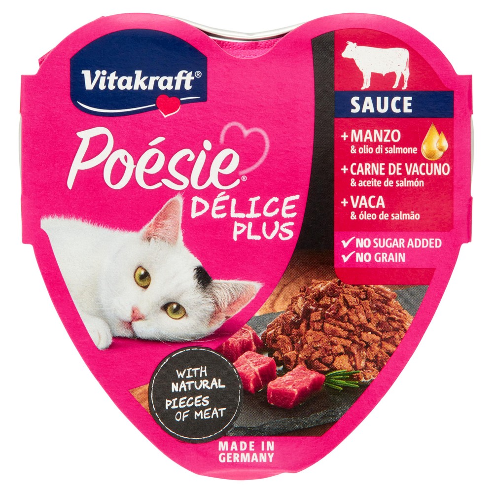 Alimento Umido Per Gatti Poesie Manzo Plus Vitakraft - Foto 1