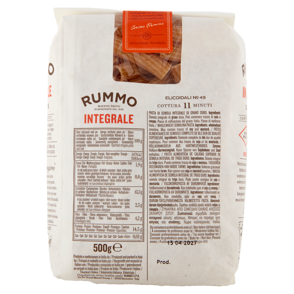 Pasta Elicoidali Integrali N.49 Rummo - Foto 3