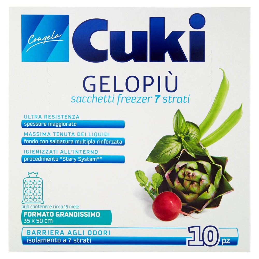 Sacchetti Freezer Cuki Gelopiu' Formato Grandissimo 35x50cm