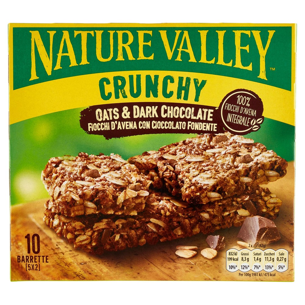 Barrette Crunchy Di Avena E Cioccolato Fondente 5x42g Nature Valley - Foto 1
