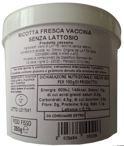 Ricotta Fresca Vaccina Senza Lattosio Caseificio Germani - Foto 2