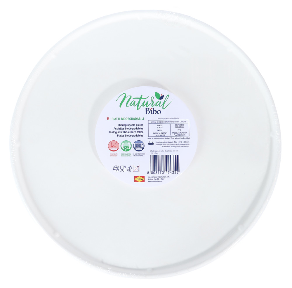 6 Piatti Tondi In Polpa Di Cellulosa Bibo - Foto 1