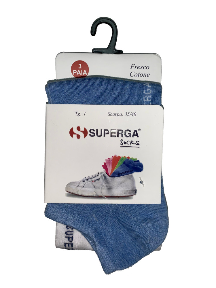 Calze Donna Tg Unica Jeans/Bianco/Grigio Conf Da 3 Superga - Foto 1