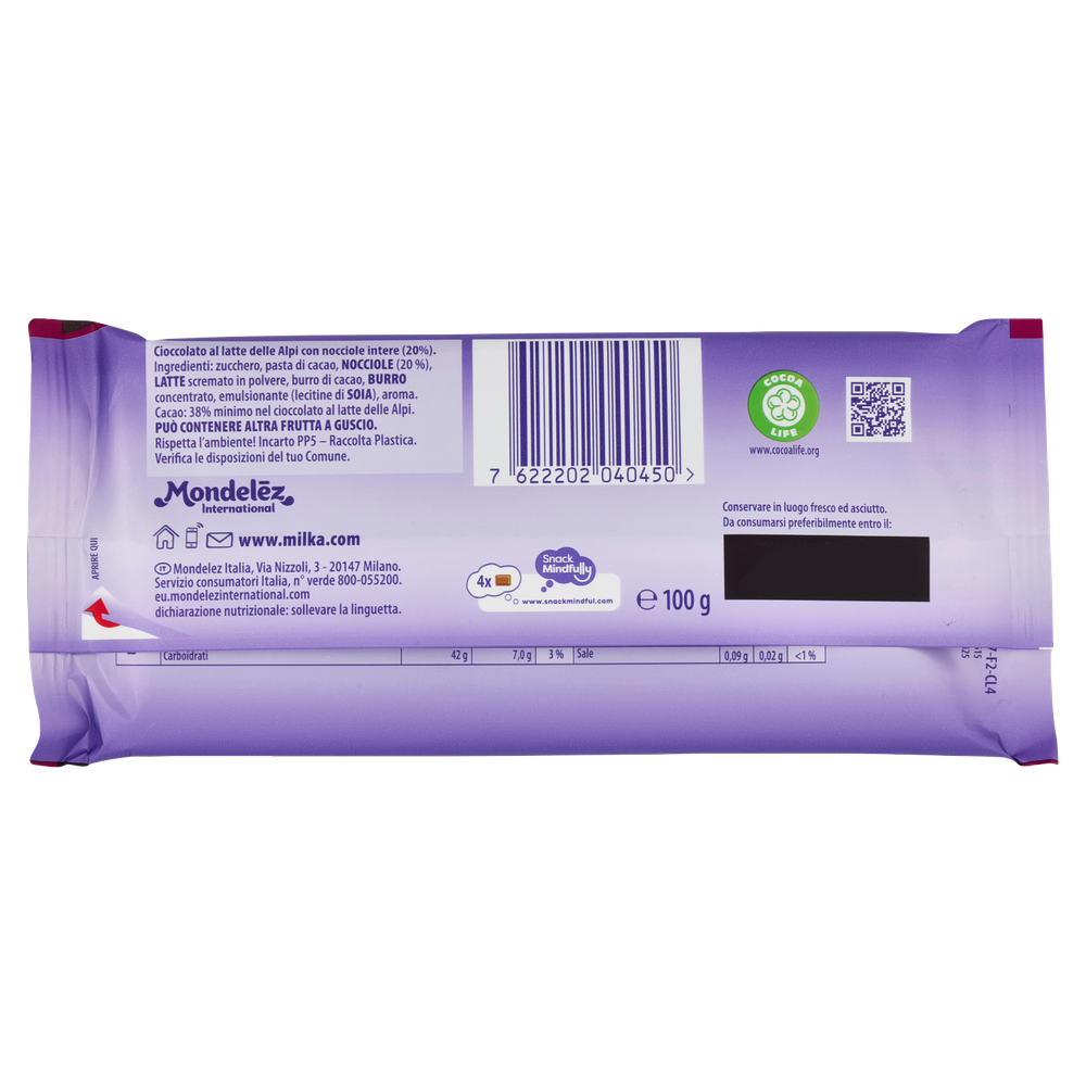 Tavoletta Cioccolato Fondente Con Nocciole Intere Milka - Foto 3
