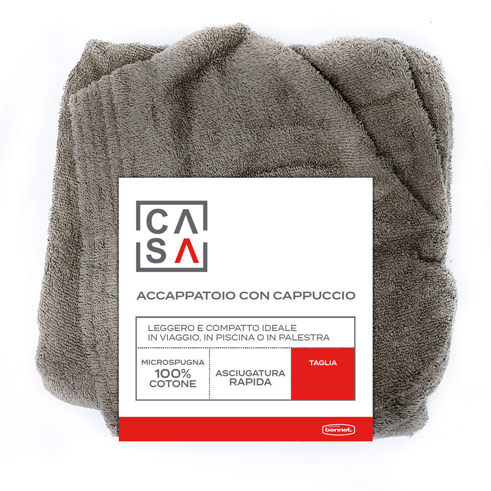 Accappatoio Unisex Con Cappuccio XL/ XXL Grigio Casa - Foto 1