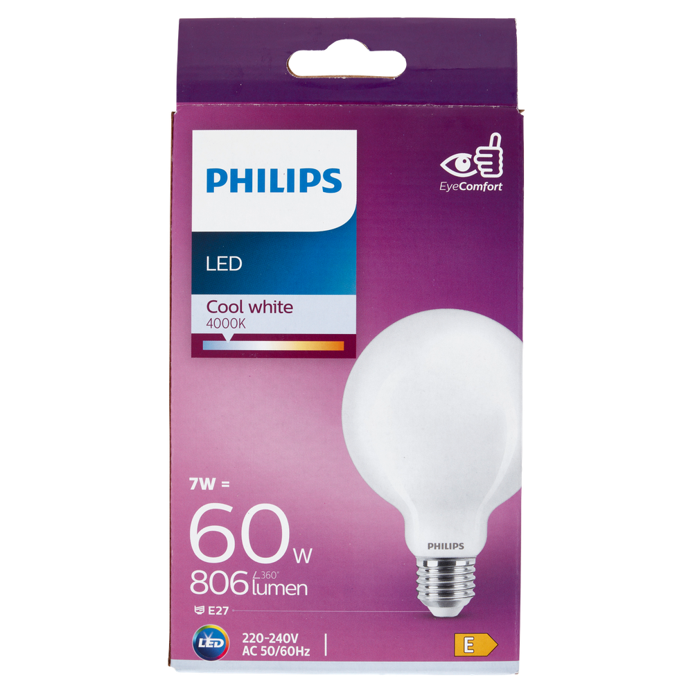 Lampadina A Led Globo 60w Attacco E27 Luce Fredda Philips - Foto 3