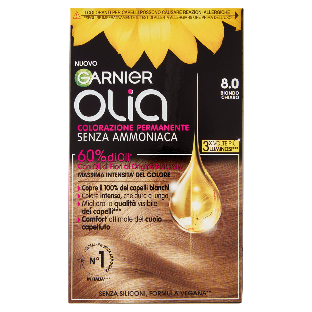 Colorazione Capelli Olia 8.0 Biondo Chiaro - Foto 1