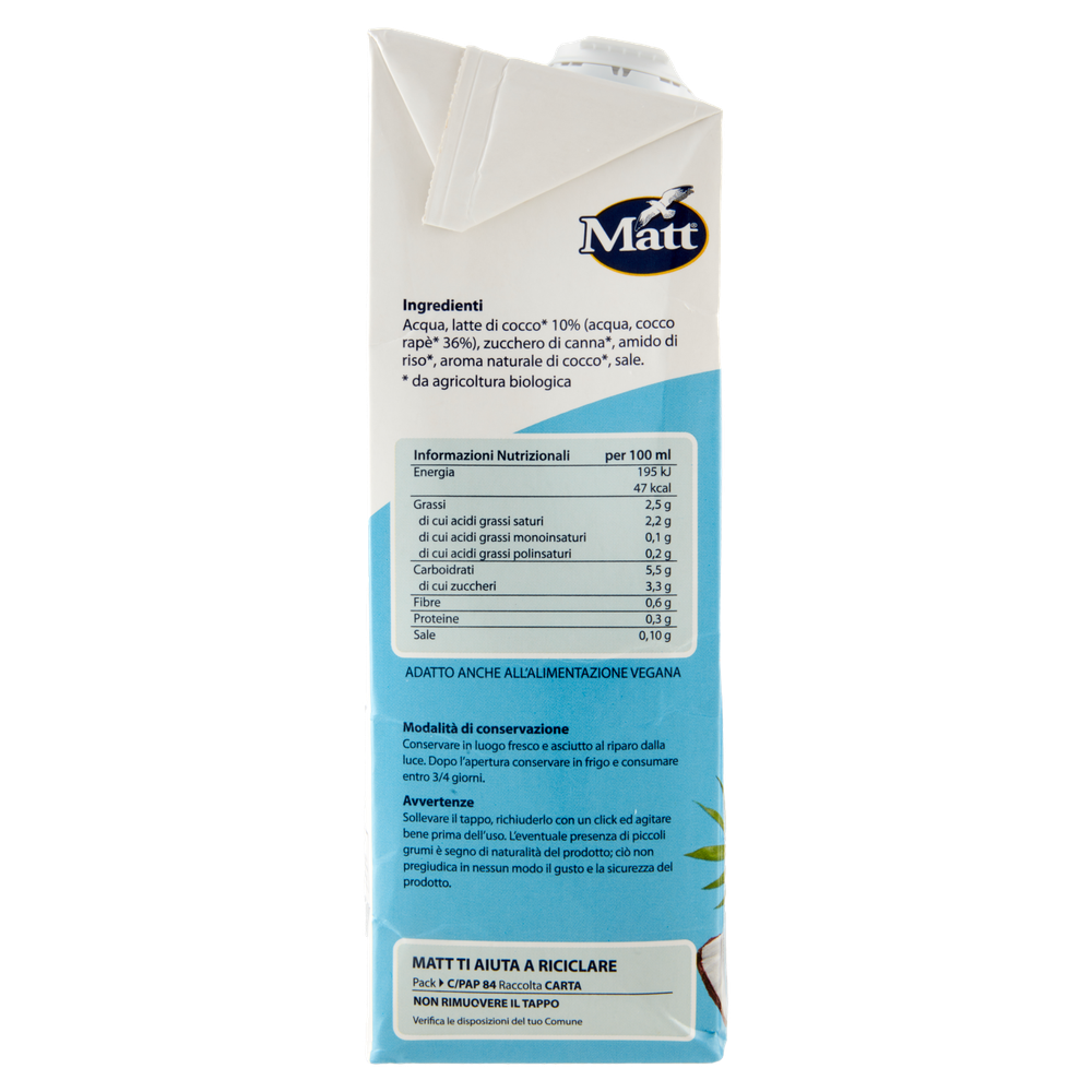 Bevanda Vegetale Cocco Extra Gusto Bio Matt - Foto 2