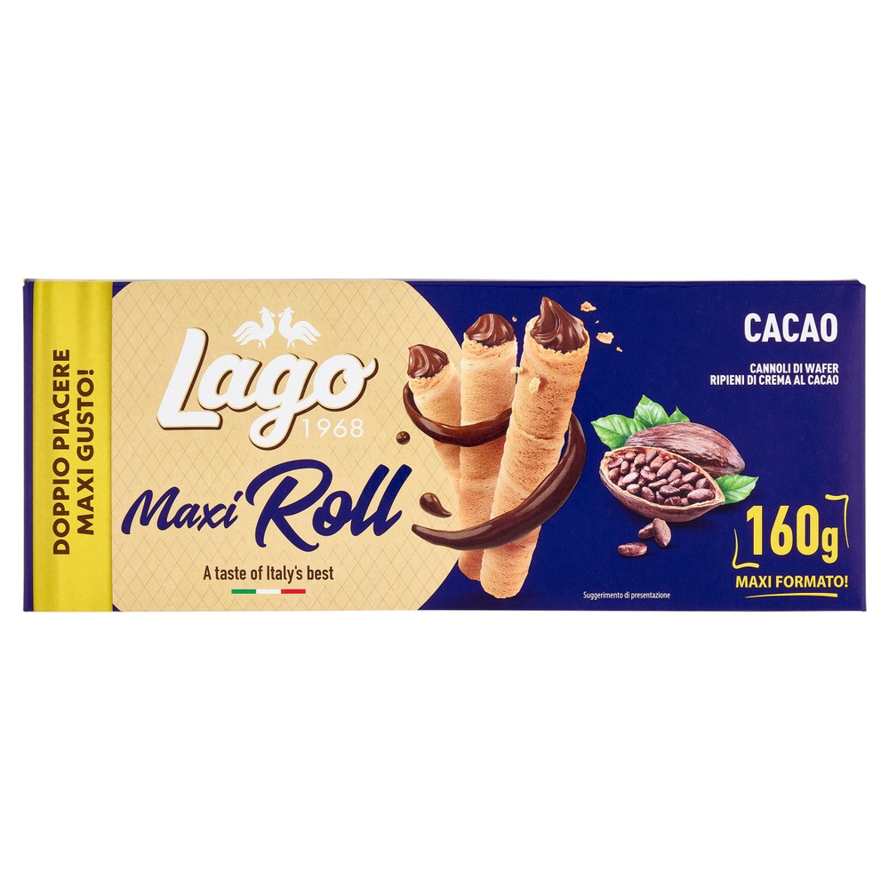 Cannoli Di Wafer Ripieni Di Crema Al Cacao Maxi Roll Lago - Foto 1
