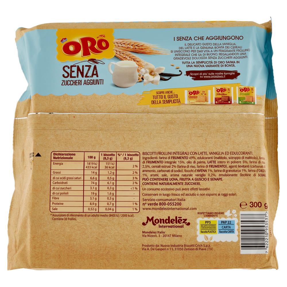 Biscotti Oro Vaniglia/Latte Senza Zucchero - Foto 3