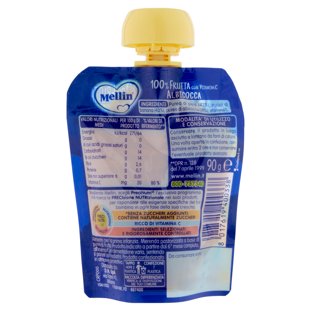 Pouch Dal 6° Mese Albicocca Con Vitamina C Mellin - Foto 3