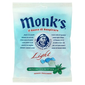 Caramelle Light Balsamiche Mentho Eucalyptus Senza Zucchero Monk's - Foto 1