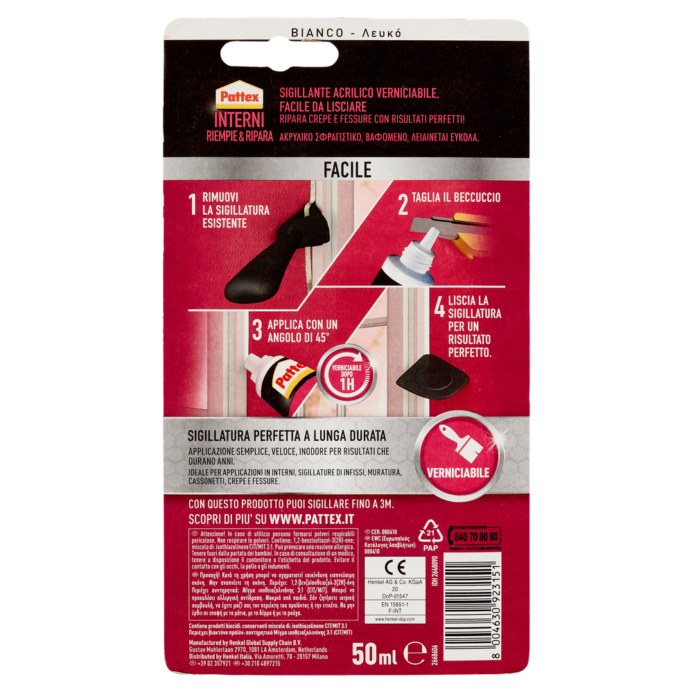 Sigillante Light Bianco Per Interni 50 Ml Pattex - Foto 3
