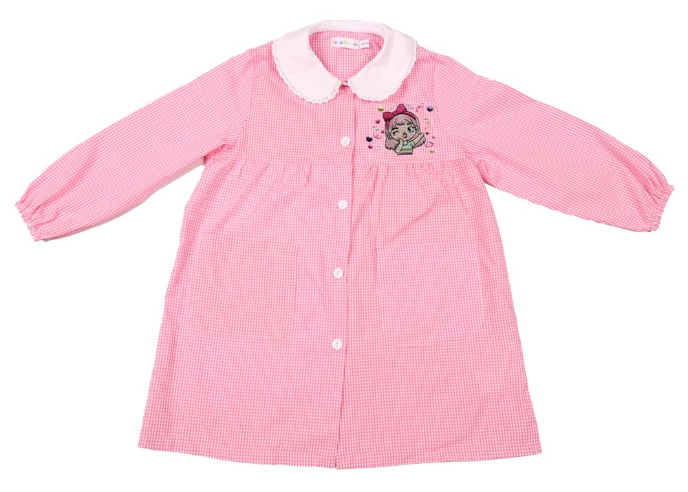 Grembiule Asilo Bambina 4 Anni Vichy Rosa - Foto 1