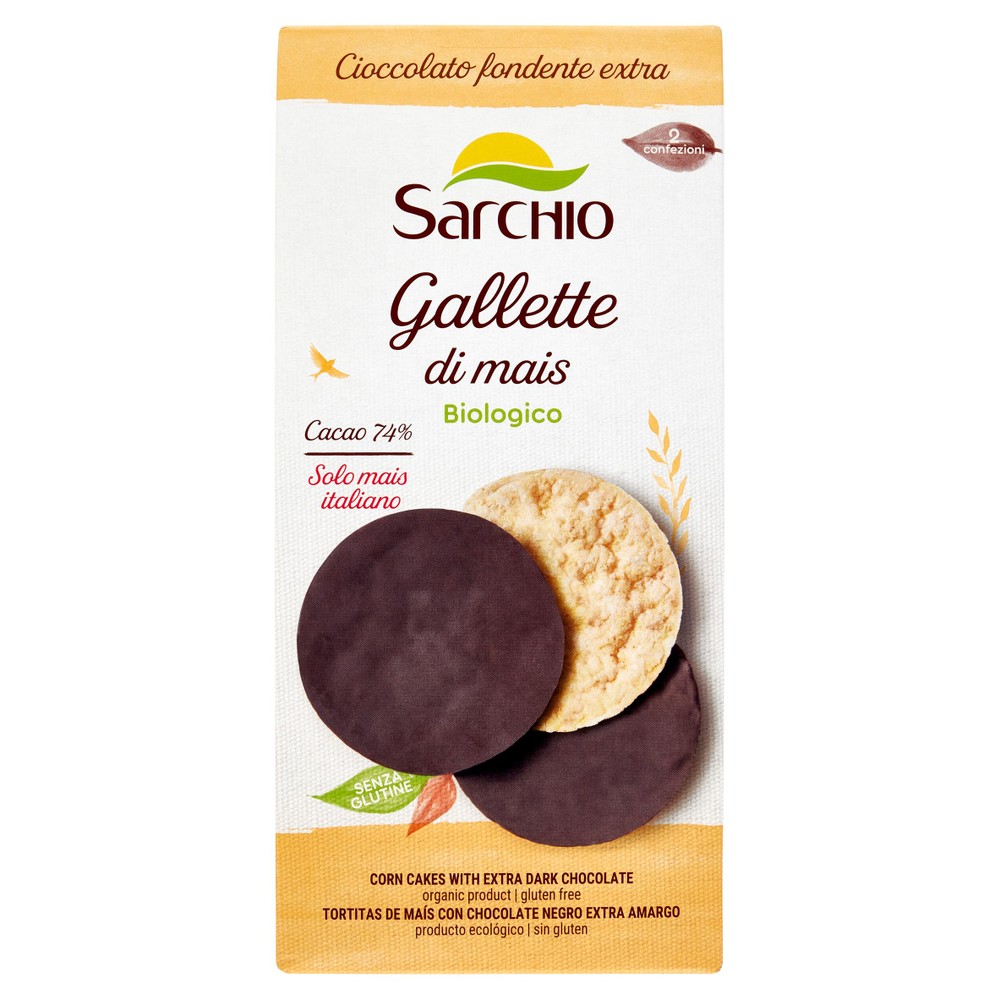 Gallette Di Mais Con Cioccolato Fondente Senza Glutine Sarchio - Foto 1