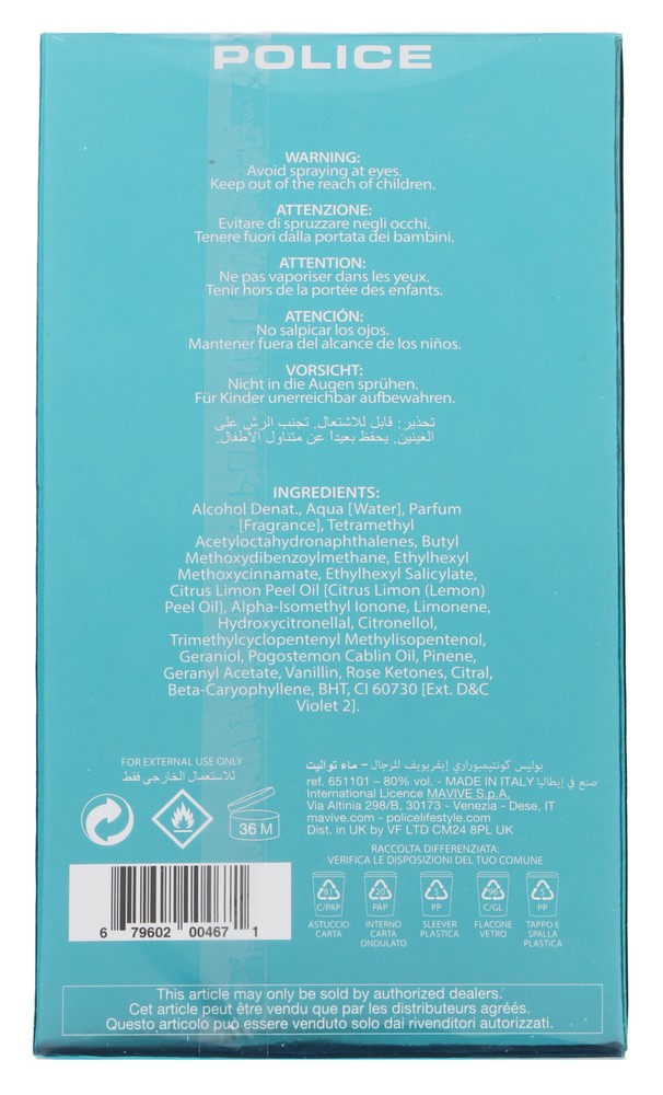 Eau De Toilette Uomo Police Contemporary Everwave - Foto 3