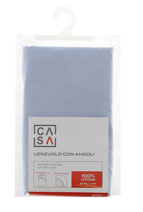 Lenzuolo Angoli Tinta Unita 1piazza 1/2 Cm130x200 Azzurro Chiaro Casa - Foto 1