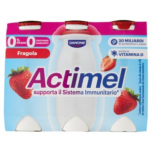 Yogurt Da Bere Ricco Di Vitamine Fragola Zero Grassi 6x100ml Actimel - Foto 1