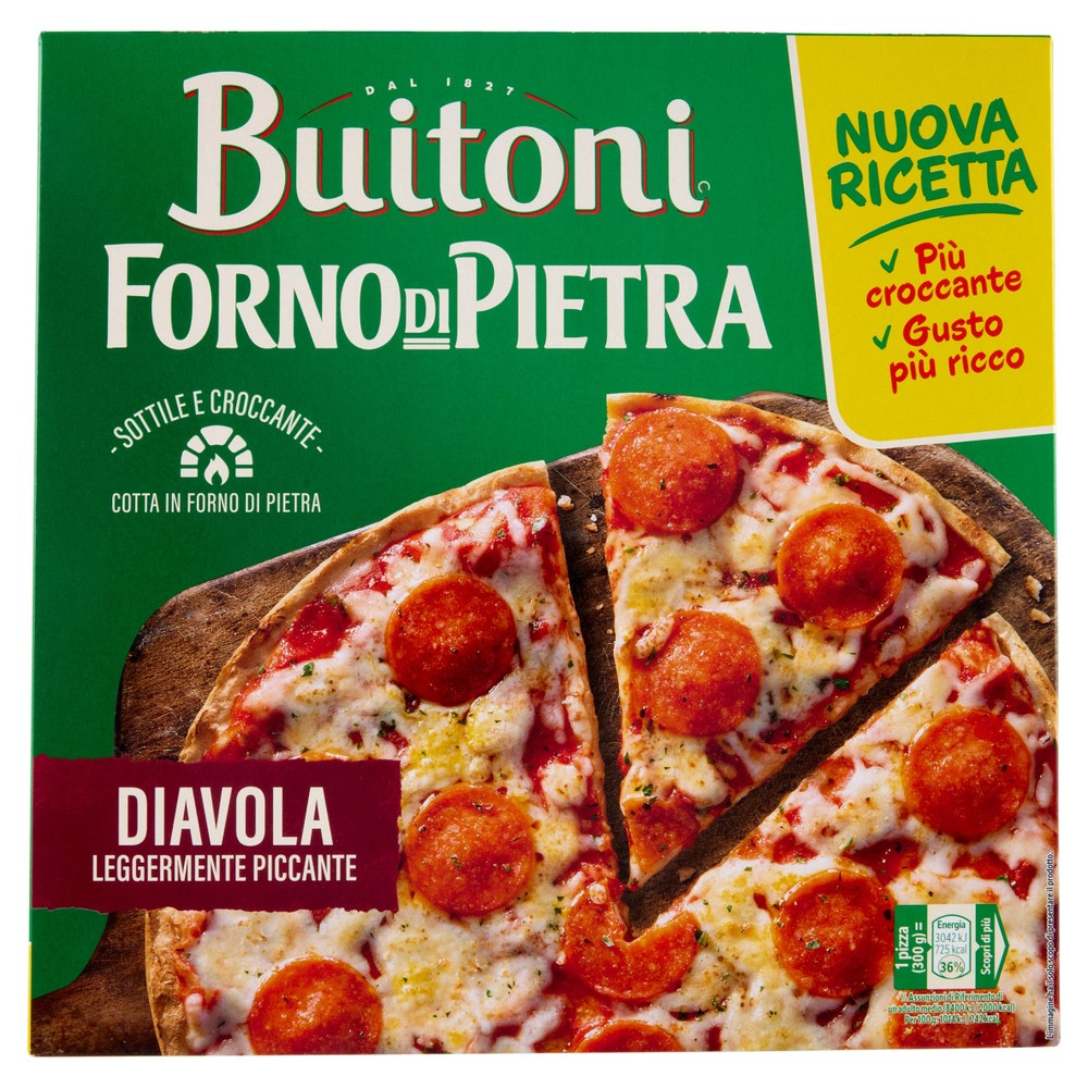 Buitoni Forno Di Pietra Diavola Leggermente Piccante Pizza Surgelata - Foto 1