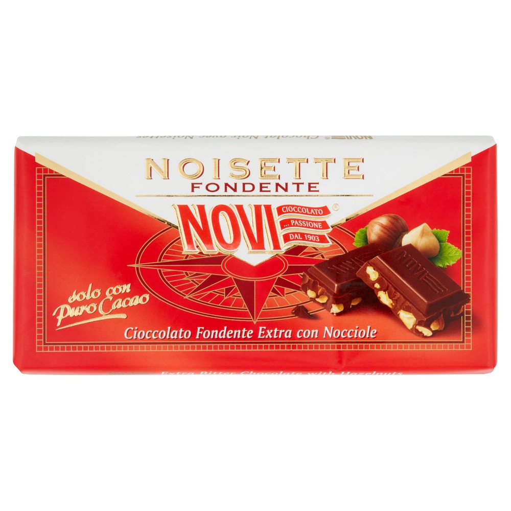 Tavoletta Di Cioccolato Noisette Fondente Extra Con Nocciole Novi - Foto 1