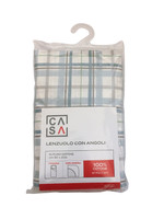 Lenzuolo Con Angoli Stampa Check 1 Piazza Cm90x200 Azzurro Casa Lenzuolo Con Angoli Stampa Check 1 Piazza Cm90x200 Azzurro Casa