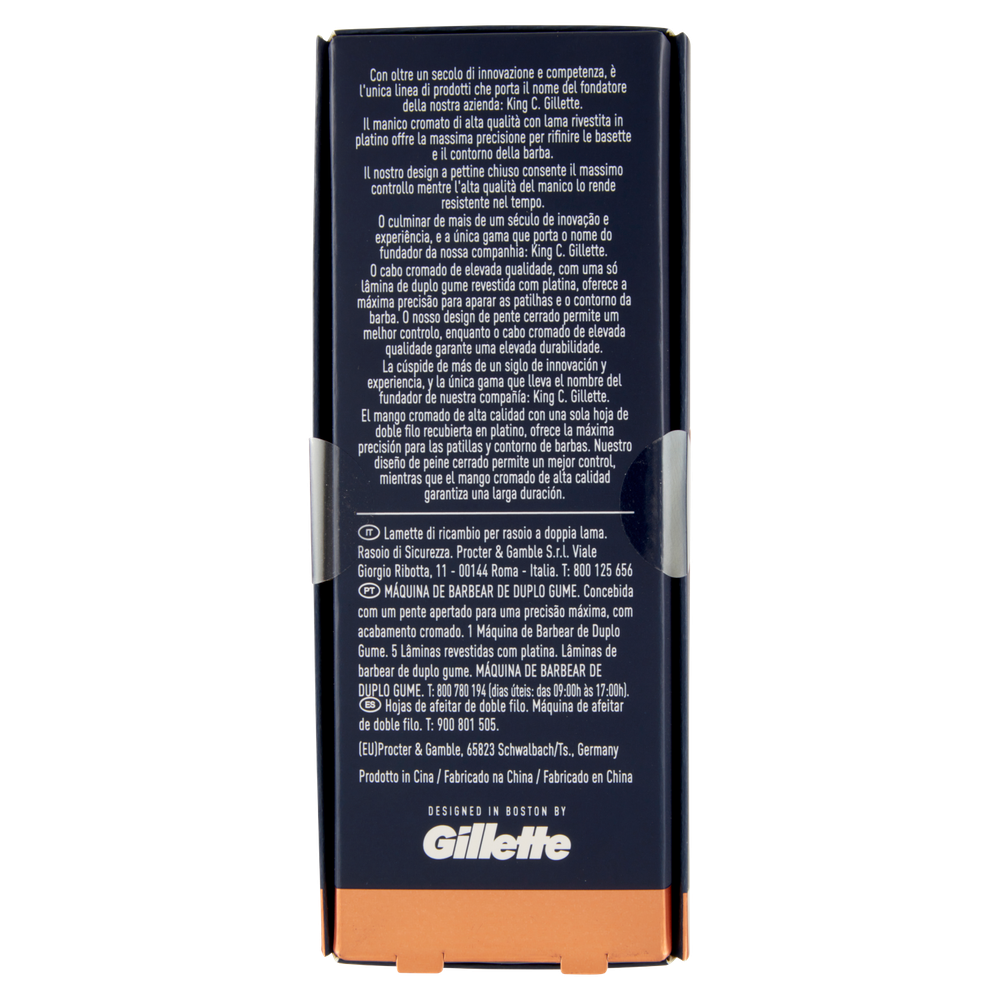 Rasoio Di Sicurezza Da Uomo Con 5 Lamette Di Ricambio King C. Gillette - Foto 3