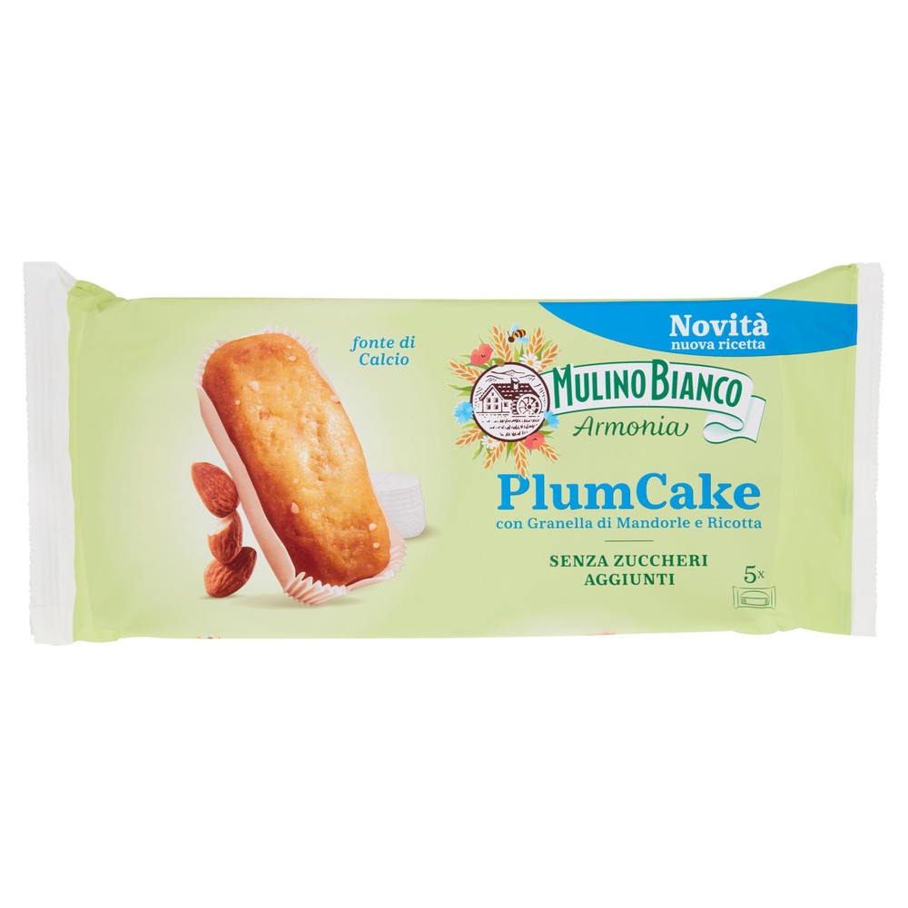 Plumcake Armonia Ricotta E Mandorle Senza Zuccheri 5x31g Mulino Bianco - Foto 1