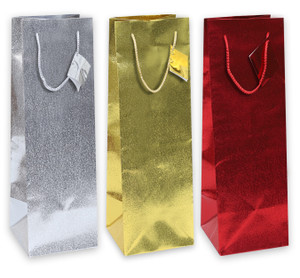 Sacchetto Per Bottiglia In Carta Metalizzata Goffrata - Foto 1