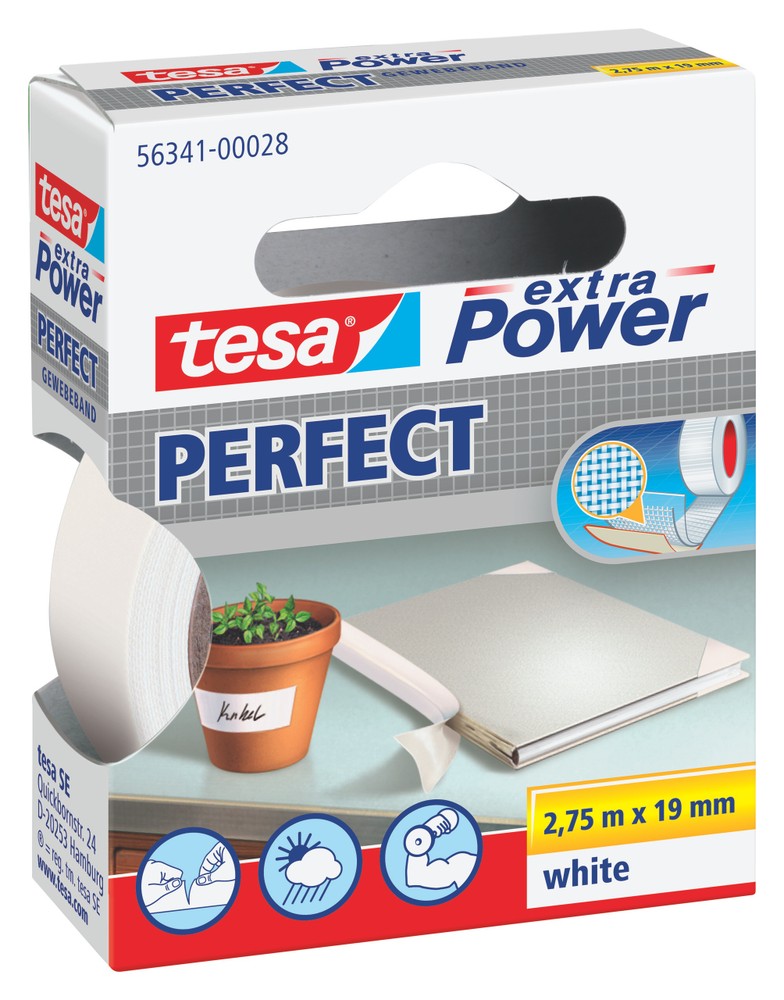 Nastro Telato Perfect Bianco 2,7m X 19mm Tesa - Foto 1