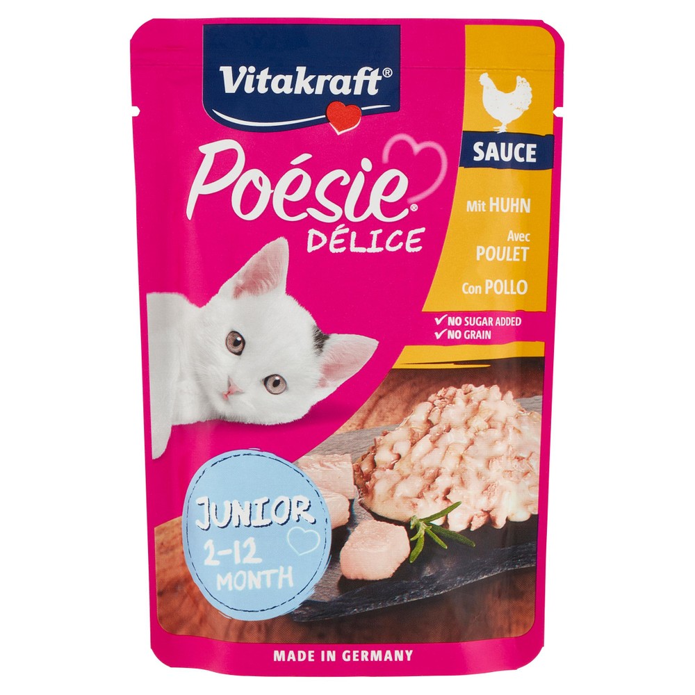 Alimento Umido Gatti Kitten Poesie Delice Filetto Pollo Vitakraft - Foto 1