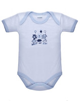 Body Neonato Mezza Manica 6 / 9 Bianco Bordo Azzurro Intimami Body Neonato Mezza Manica 6 / 9 Bianco Bordo Azzurro Intimami
