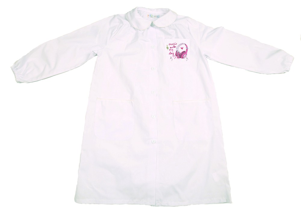 Grembiule Scuola Bambina 9 Anni Bianco - Foto 1