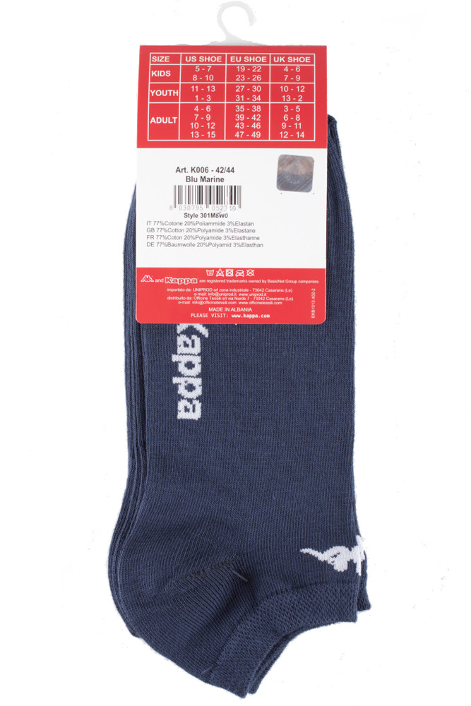 Calze Sneaker Uomo 42/44 Blu Marine Conf Da 3 Kappa - Foto 2