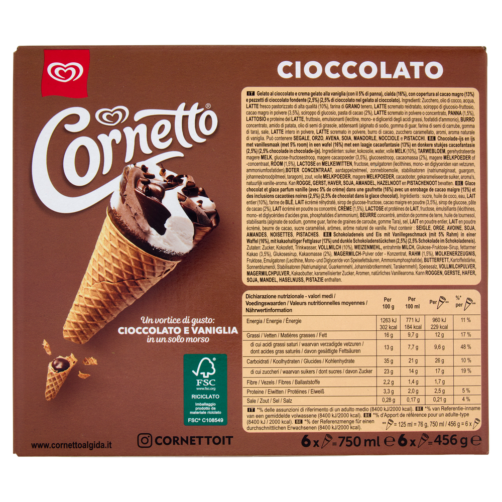Cornetto Cioccolato 6x76g Algida - Foto 3
