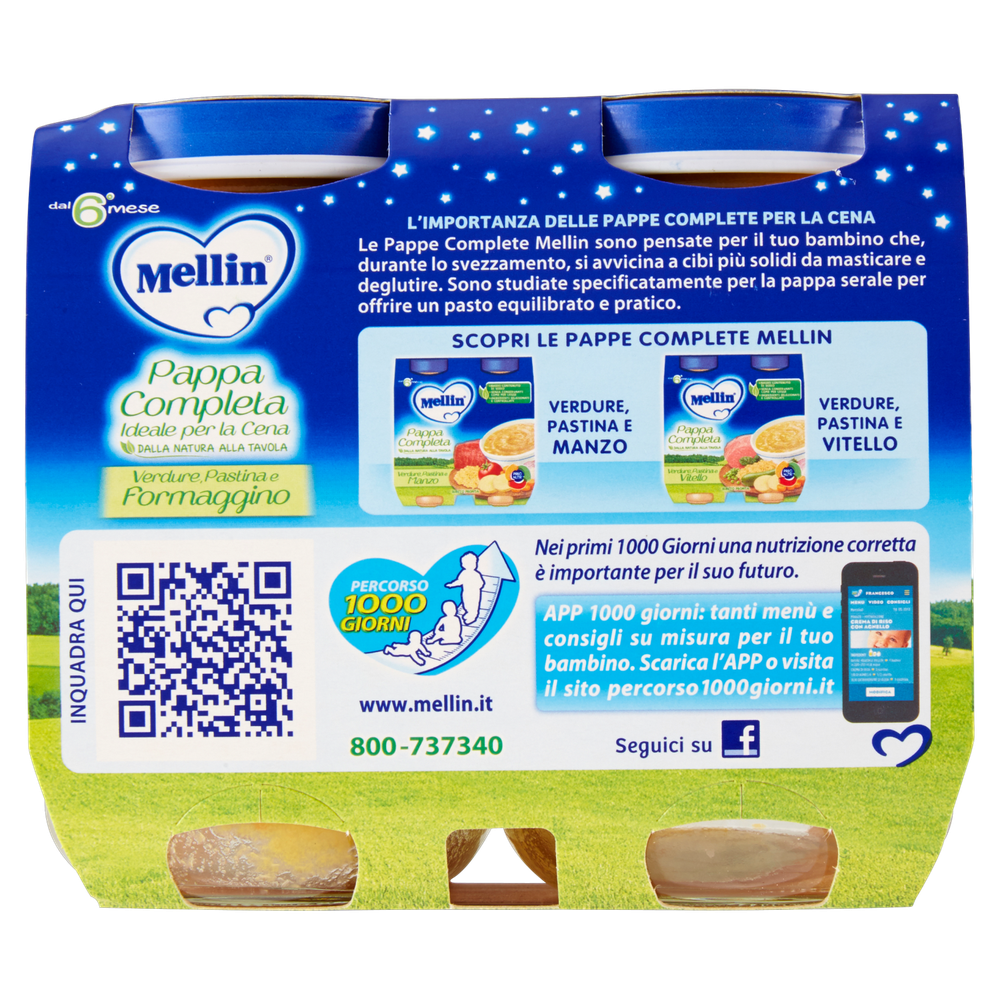 Pappa Completa Dal 6° Mese Pastina Verdure E Formaggino 2x200g Mellin - Foto 3