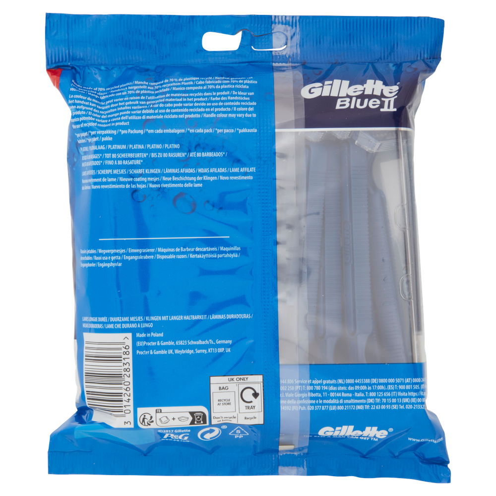 20 Rasoi Da Uomo Usa E Getta Blue Ii Gillette - Foto 3