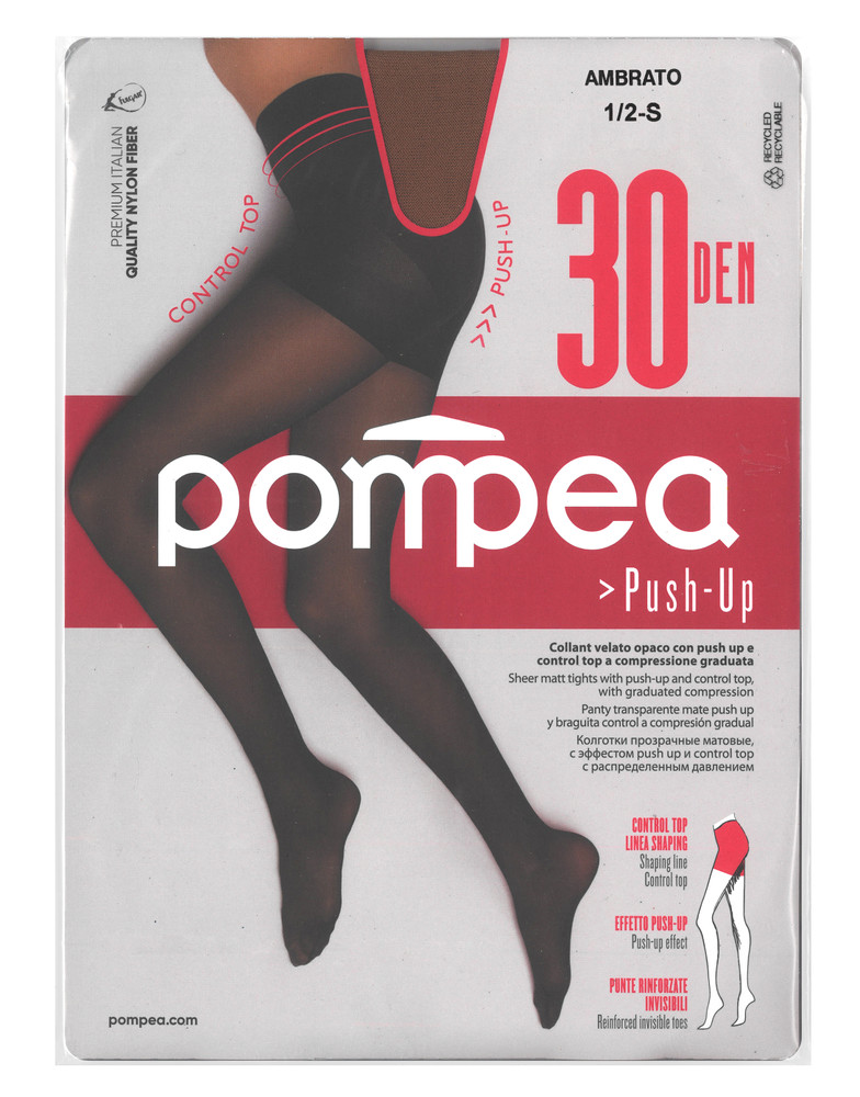 Collant Push Up Tg 1/2 Ambrato 30 Denari Pompea - Foto 1