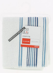 Ospite Spugna Bordo Jacquard Cm40x60 Bianco/Azzurro Casa - Foto 1