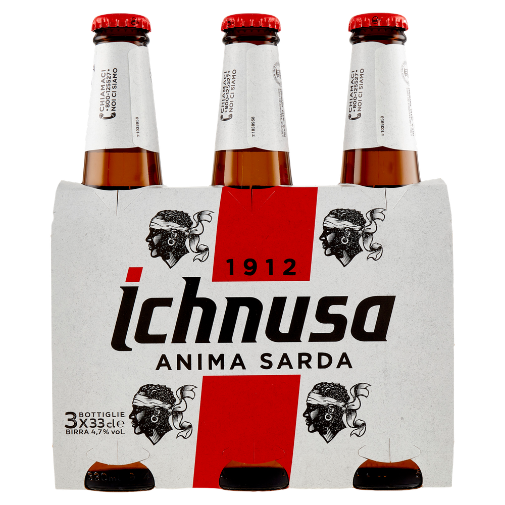 Birra Ichnusa 3 Bottiglie Da Cl.33