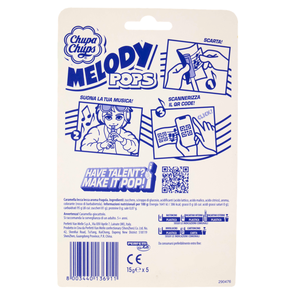 Lollipop Melody Pops Al Gusto Fragola 5x15g Chupa Chups - Foto 3