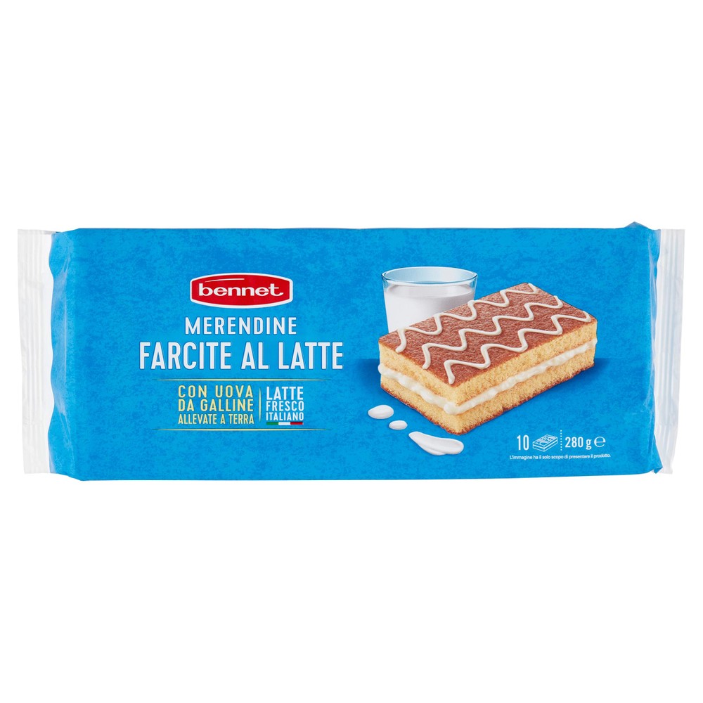 Merendine Farcite Con Crema Al Latte 10x28g Bennet - Foto 1