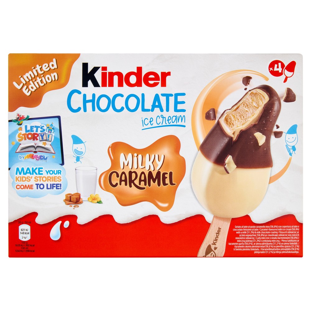 Kinder Chocolate Ice Cream Milky Caramel 4x38g - Foto 1