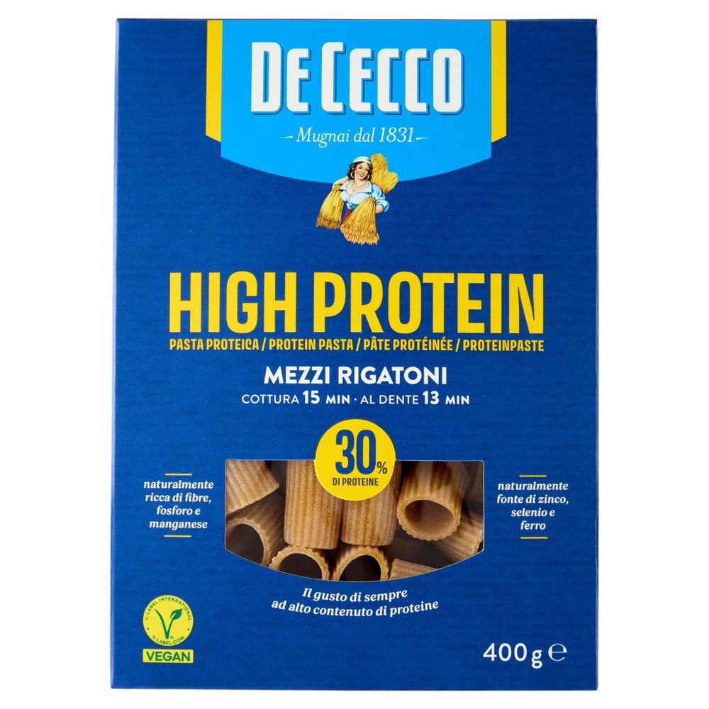 Mezzi Rigatoni High Protein De Cecco - Foto 1